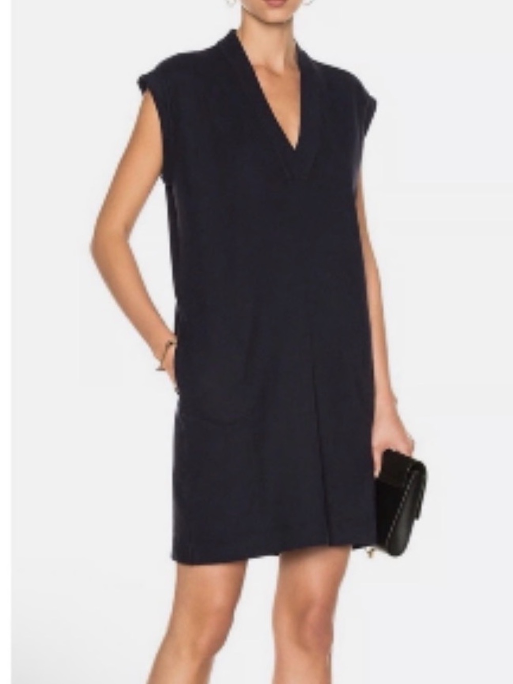 ATM Anthony Thomas Melillo Black V-Neck Dress